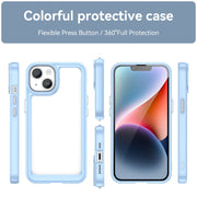 For iPhone 15 Plus Colorful Series Acrylic + TPU Phone Case(Blue)