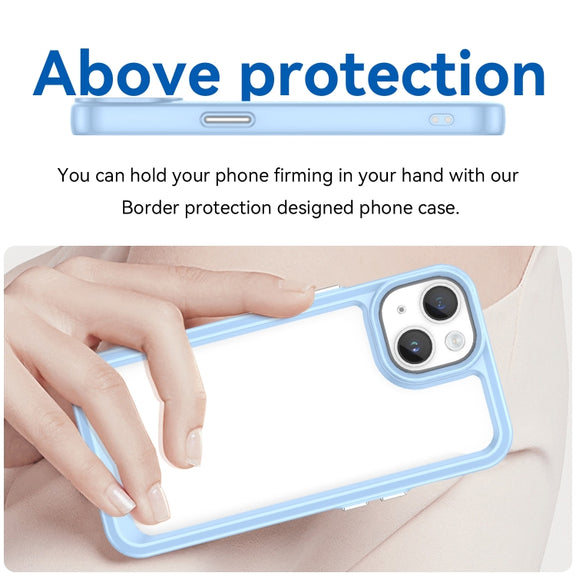 For iPhone 15 Plus Colorful Series Acrylic + TPU Phone Case(Blue)
