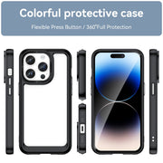 For iPhone 15 Pro Colorful Series Acrylic + TPU Phone Case(Black)