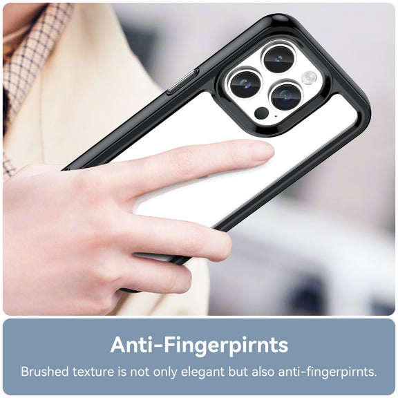 For iPhone 15 Pro Colorful Series Acrylic + TPU Phone Case(Black)