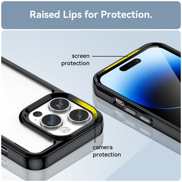 For iPhone 15 Pro Colorful Series Acrylic + TPU Phone Case(Black)