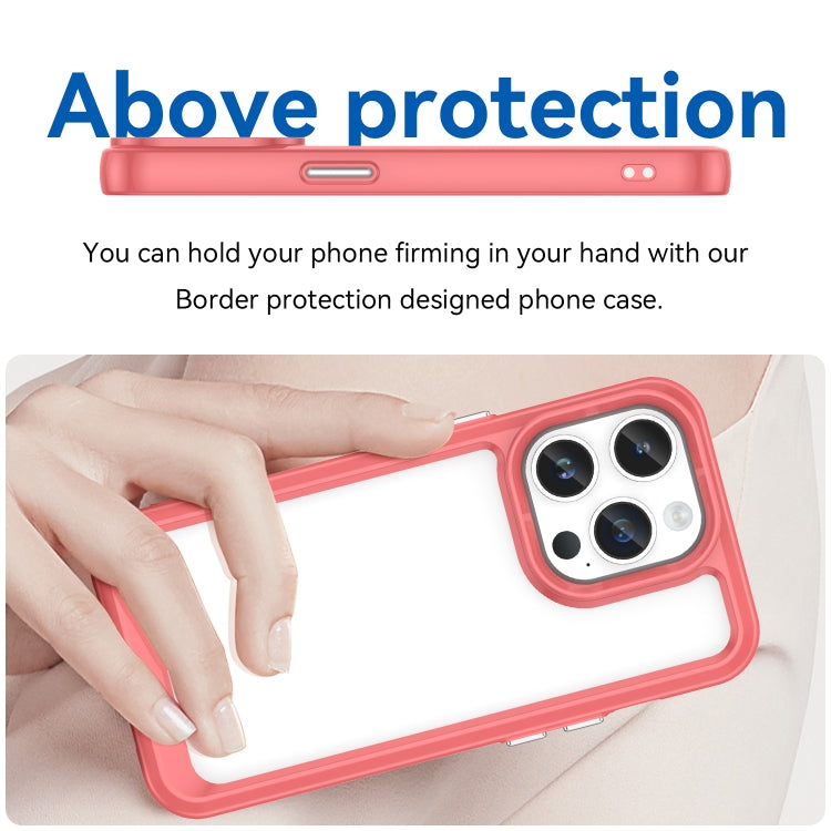 For iPhone 15 Pro Colorful Series Acrylic + TPU Phone Case(Red)