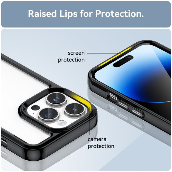 For iPhone 15 Pro Max Colorful Series Acrylic + TPU Phone Case(Black)