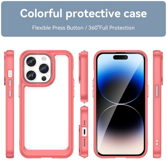 For iPhone 15 Pro Max Colorful Series Acrylic + TPU Phone Case(Red)