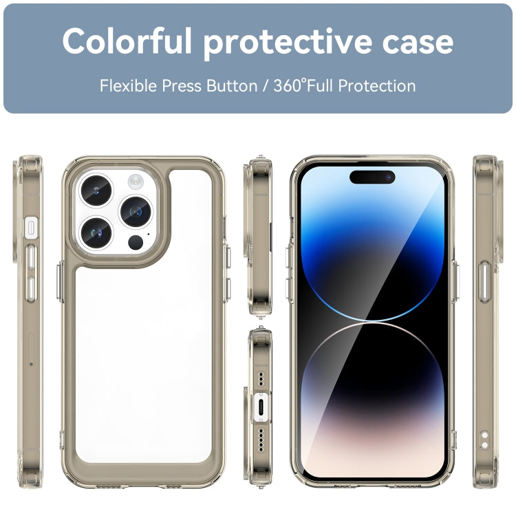 For iPhone 15 Pro Max Colorful Series Acrylic + TPU Phone Case(Transparent Grey) - iPhone 15 Pro Max Cases by PMC TechLife | Online Shopping South Africa | PMC TechLife | Buy Now Pay Later Mobicred