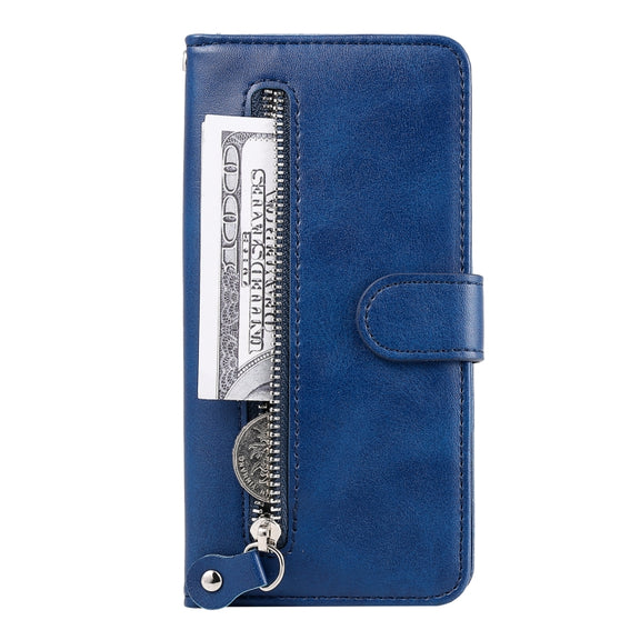 For OPPO A58 4G Fashion Calf Texture Zipper Leather Phone Case(Blue)