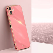 For Samsung Galaxy F14 5G XINLI Straight Edge 6D Electroplate TPU Phone Case(Hawthorn Red)