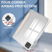 For Xiaomi Pad 6 / 6 Pro 3-fold Clear TPU Smart Leather Tablet Case(Apricot)