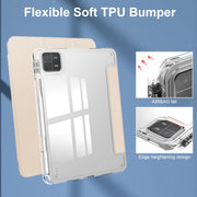 For Xiaomi Pad 6 / 6 Pro 3-fold Clear TPU Smart Leather Tablet Case(Apricot)