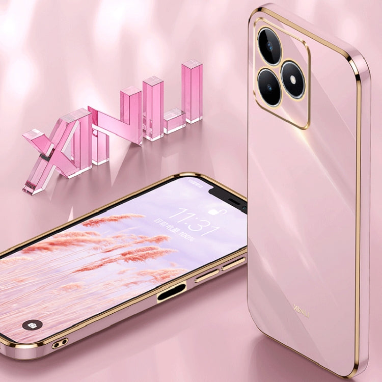 For Realme C53 2023 XINLI Straight 6D Plating Gold Edge TPU Phone Case(Black) - free shipping - PMC TechLife - Order now!