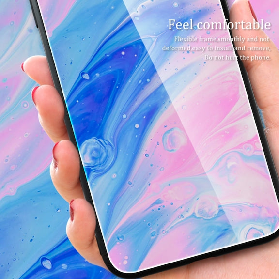 For Xiaomi Redmi Note 12 4G Global Marble Pattern Glass Protective Phone Case(Pink)