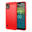 For Nokia C12 Plus Brushed Texture Carbon Fiber TPU Phone Case(Red) - Nokia Cases by PMC TechLife | Online Shopping South Africa | PMC TechLife | Buy Now Pay Later Mobicred