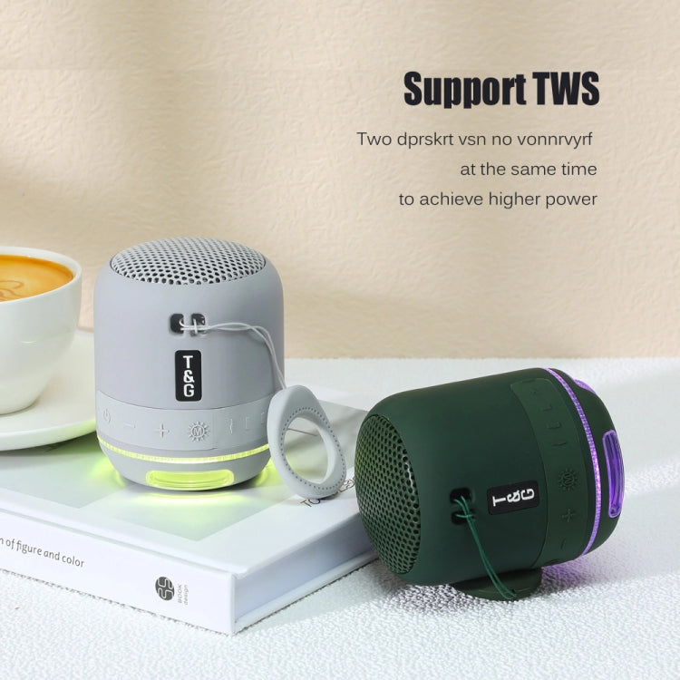 T&G TG294 TWS LED Mini Portable Wireless Stereo Sound Outdoor Speaker(Dark Green) - Mini Speaker by T&G | Online Shopping South Africa | PMC TechLife