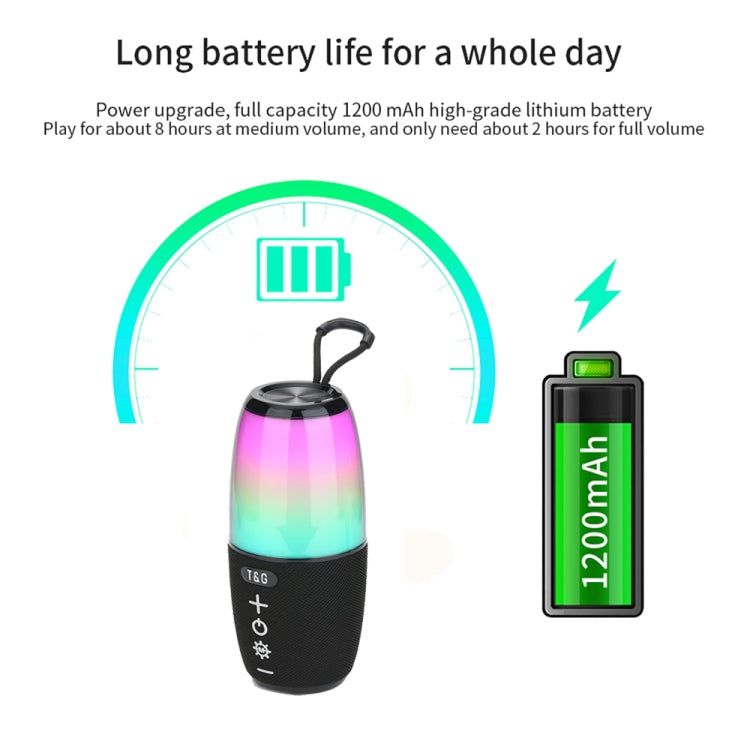 T&G TG644 5W High Power RGB Light Portable Bluetooth Speaker(Gery)