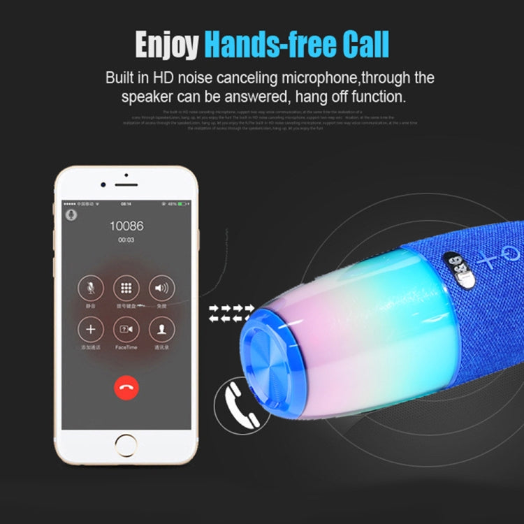 T&G TG644 5W High Power RGB Light Portable Bluetooth Speaker(Gery)