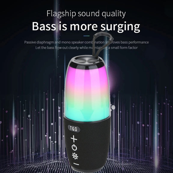 T&G TG644 5W High Power RGB Light Portable Bluetooth Speaker(Black)