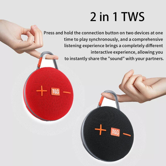 T&G TG648 TWS Outdoor Mini Portable Wireless Bluetooth Speaker with LED Light(Blue)