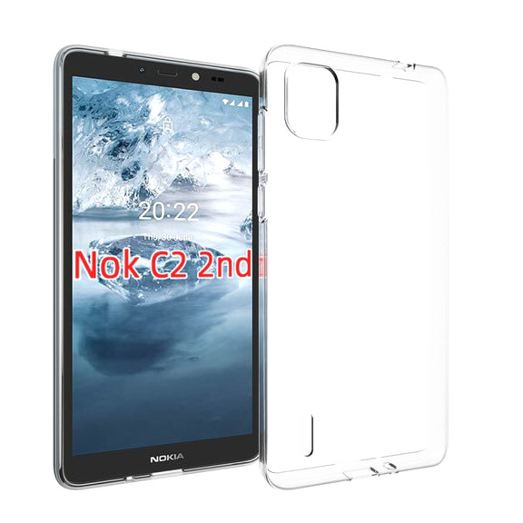 For Nokia C2 2nd Edition Water-resistant Texture TPU Phone Case(Transparent)