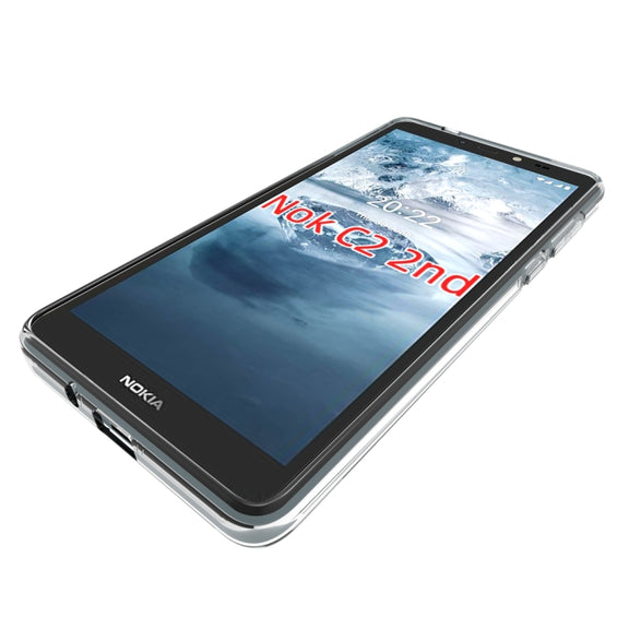 For Nokia C2 2nd Edition Water-resistant Texture TPU Phone Case(Transparent)