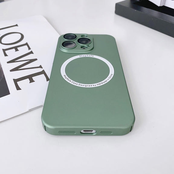 For iPhone 12 Pro Magsafe Magnetic PC Shockproof Phone Case With Camera Lens(Blue)
