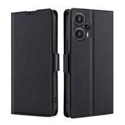 For Xiaomi Redmi Note 12 Turbo Ultra-thin Voltage Side Buckle Horizontal Flip Leather Phone Case(Black)