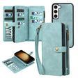 For Samsung Galaxy S23 5G Zipper Wallet Magnetic Detachable Leather Phone Case(Blue) - free shipping - PMC TechLife - Order now!