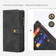 For Samsung Galaxy S23 Ultra 5G Zipper Wallet Magnetic Detachable Leather Phone Case(Black)