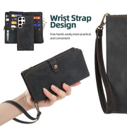 For Samsung Galaxy S23 Ultra 5G Zipper Wallet Magnetic Detachable Leather Phone Case(Black)