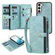 For Samsung Galaxy S22 5G Zipper Wallet Magnetic Detachable Leather Phone Case(Blue) - free shipping - PMC TechLife - Order now!