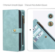 For Samsung Galaxy S22 5G Zipper Wallet Magnetic Detachable Leather Phone Case(Blue)
