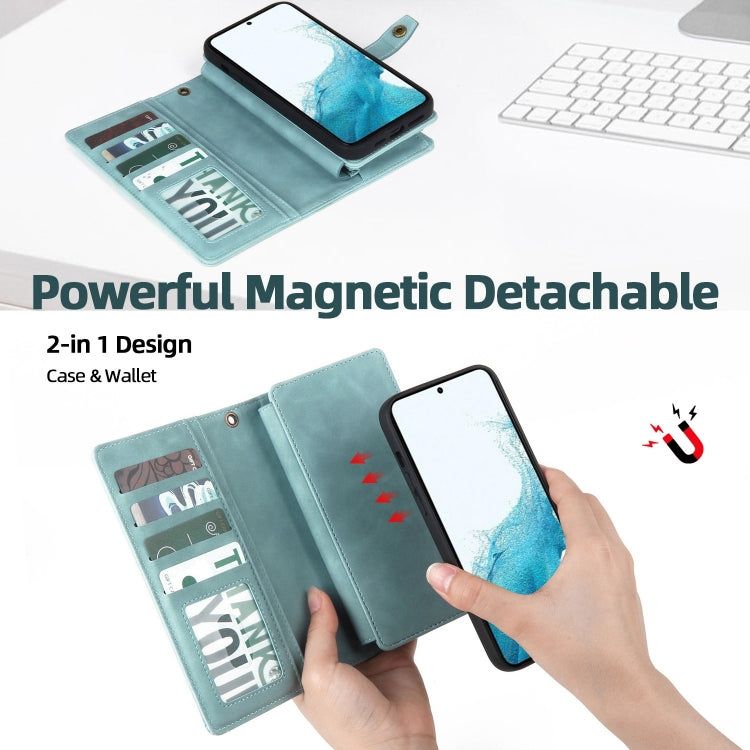 For Samsung Galaxy S20+ Zipper Wallet Detachable MagSafe Leather Phone Case(Blue) - Galaxy Phone Cases by PMC TechLife | Online Shopping South Africa | PMC TechLife