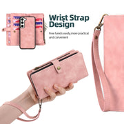 For Samsung Galaxy S10 Zipper Wallet Detachable MagSafe Leather Phone Case(Pink)