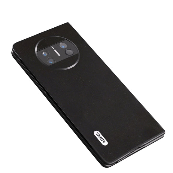 For Huawei Mate X3 ABEEL Genuine Leather Silky Soft Black Edge Phone Case(Black)