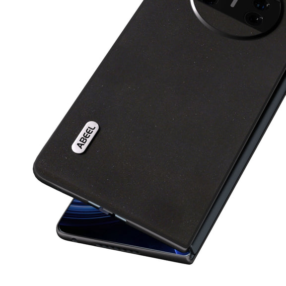 For Huawei Mate X3 ABEEL Genuine Leather Silky Soft Black Edge Phone Case(Black)