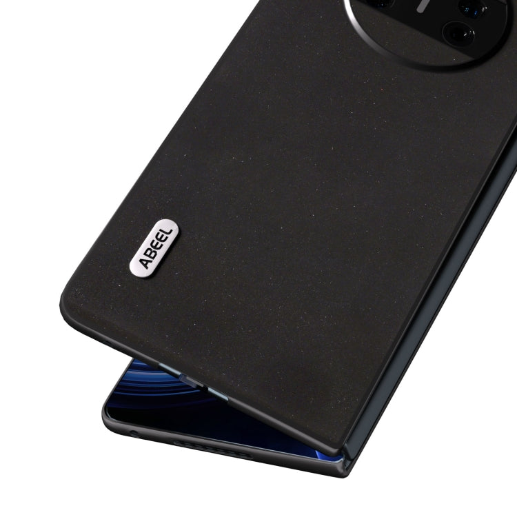 For Huawei Mate X3 ABEEL Genuine Leather Silky Soft Black Edge Phone Case(Black)