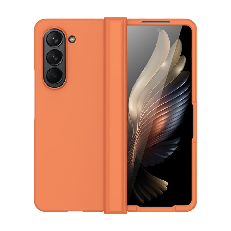 For Samsung Galaxy Z Fold5 Skin Feel PC Phone Case with Hinge(Orange) - free shipping - PMC TechLife - Order now!