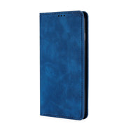 For Nokia C32 Skin Feel Magnetic Leather Phone Case(Blue)