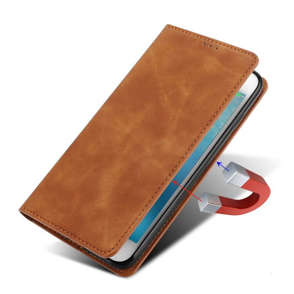 For Nokia C32 Skin Feel Magnetic Leather Phone Case(Blue)