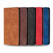 For Nokia C32 Skin Feel Magnetic Leather Phone Case(Blue)