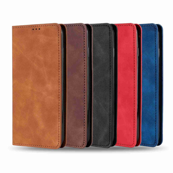 For Nokia C32 Skin Feel Magnetic Leather Phone Case(Blue)