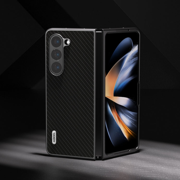 For Samsung Galaxy Z Fold5 ABEEL Carbon Fiber Texture Protective Phone Case(Black)