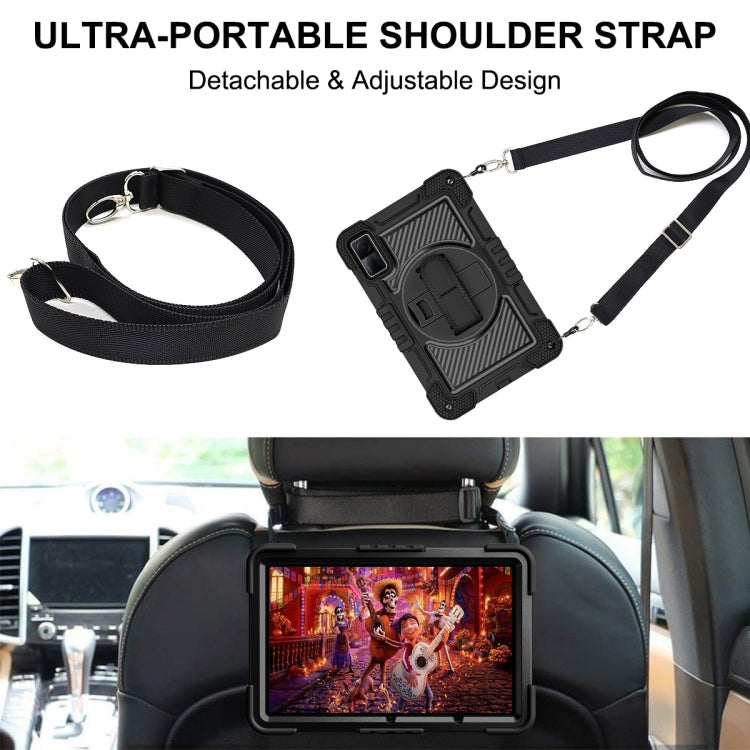 For Xiaomi Redmi Pad 10.61 360 Degree Rotation PC Contrast Silicone Tablet Case(Black)
