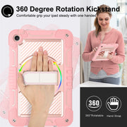 For Huawei MatePad SE 10.4 360 Degree Rotation PC Contrast Silicone Tablet Case(Rose Gold)