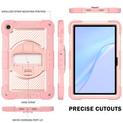 For Huawei MatePad SE 10.4 360 Degree Rotation PC Contrast Silicone Tablet Case(Rose Gold)