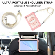 For Huawei MatePad SE 10.4 360 Degree Rotation PC Contrast Silicone Tablet Case(Rose Gold)