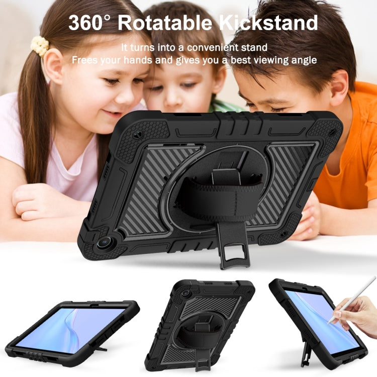 For Huawei MatePad SE 10.4 360 Degree Rotation PC Contrast Silicone Tablet Case(Black) - Huawei by PMC TechLife | Online Shopping South Africa | PMC TechLife