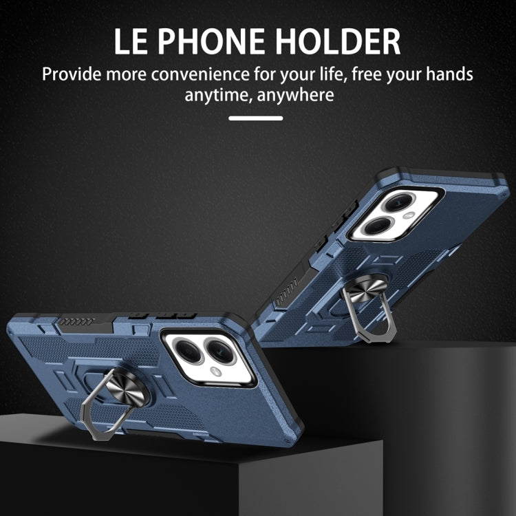 For Xiaomi Redmi Note 12 5G Global / Poco X5 Ring Holder Armor Hybrid Phone Case(Blue) - free shipping - PMC TechLife - Order now!
