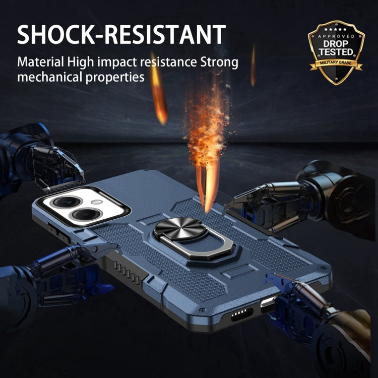 For Xiaomi Redmi Note 12 5G Global / Poco X5 Ring Holder Armor Hybrid Phone Case(Blue) - free shipping - PMC TechLife - Order now!