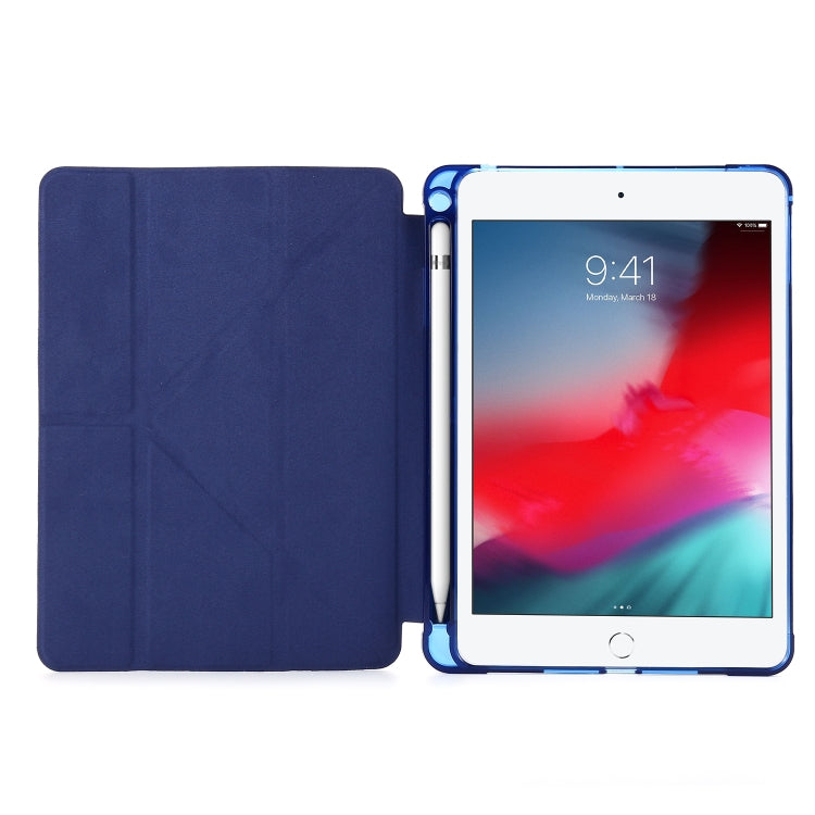 For iPad Mini (2019) Airbag Deformation Horizontal Flip Leather Case with Holder & Pen Holder(Mint Green)
