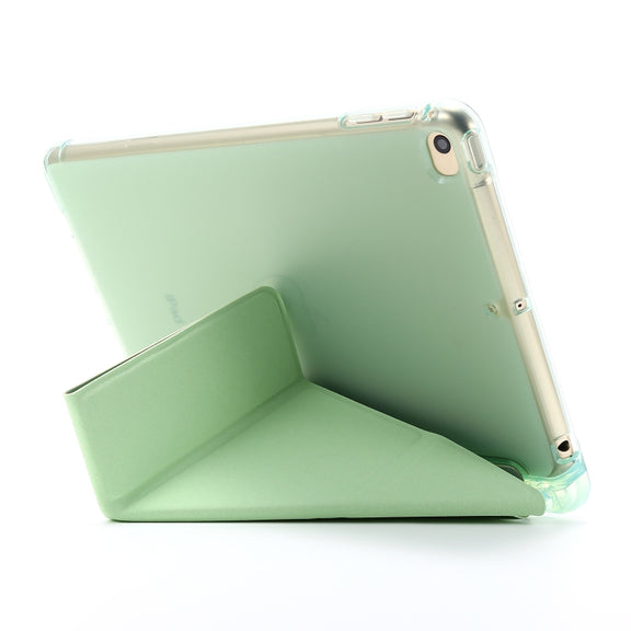 For iPad Mini (2019) Airbag Deformation Horizontal Flip Leather Case with Holder & Pen Holder(Mint Green)